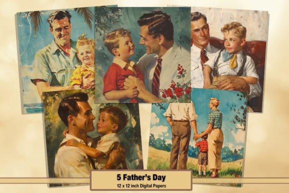 Download Vintage Retro Father's Day Digitals 12 - Day Collection