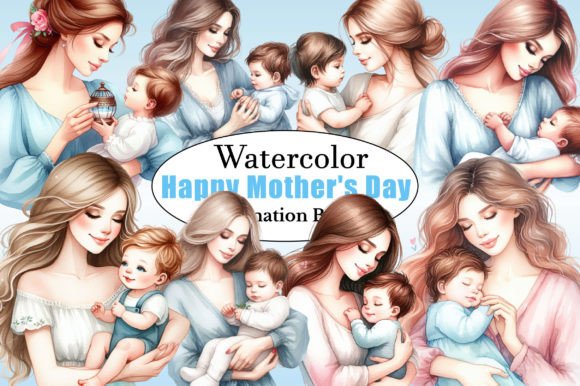 Download Watercolor Happy Mother's Day PNG Bundle - Day Collection