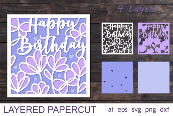 Download 3d Layered Happy Birthday Card Papercut - Day Collection