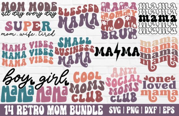 Download Retro Mom SVG - Mothers Day PNG Bundle - Day Collection