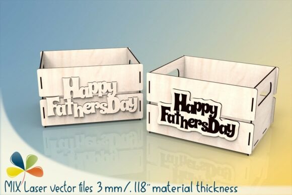 Download Fathers Day Basket Laser Cut Box SVG 3mm - Day Collection
