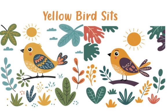 Download Cute Cartoon Bird &amp; Aesthetic Nature Art - Premium Resources