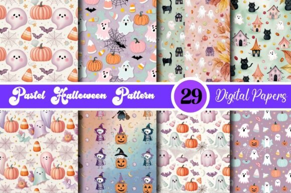 Download Pastel Halloween Paper Patterns Set - Premium Bundle