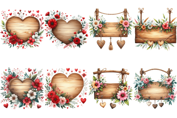 Download 8 Valentines Day Wooden Signs Bundle - Day Collection